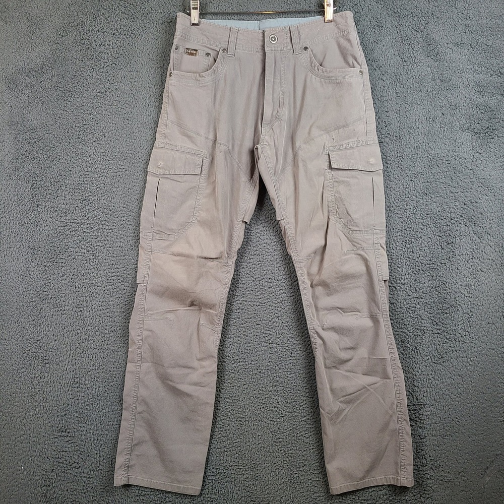 Kuhl Mens Cargo Pants Tan 30x32 Vented Knee Hiking Outdoor